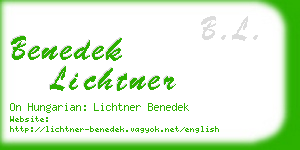 benedek lichtner business card